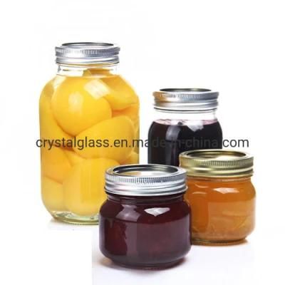 Airtight 8oz Wide Mouth Food Storage Mason Glass Jar with Lid and Bands