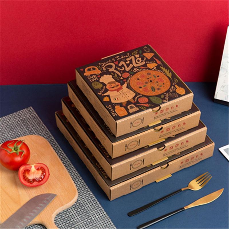 Biodegradable Pizza Box Take out Kraft Paper Food Container