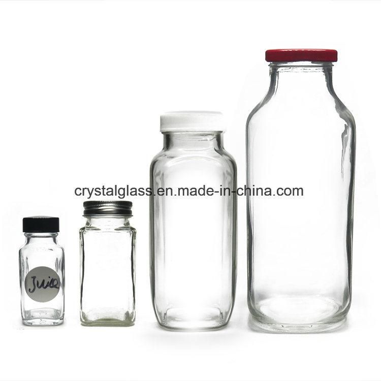 500ml French Square Milk Glass Bottle with Plastic Safety Cap