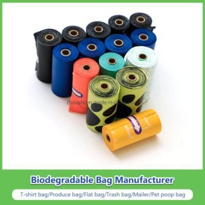 PLA + Pbat + Corn Starch Drawstring 100% Biodegradable Pet Poop Bags for Dog