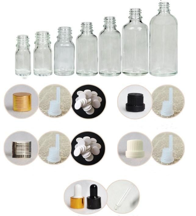 Frosted Black Essential Oil Dropper Cosmetic Packaging Bottles with Different Kind of Lids for Fragrance Oil Medical Beauty Products Use