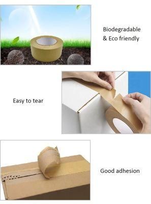 Economical Water Activated Kraft Tape Sinusoidal Reinforced Kraft Tape Gummed Tape Packaging