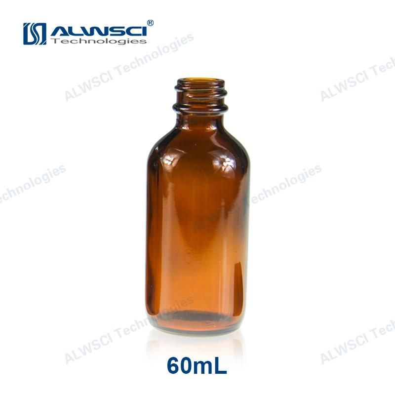 Alwsci Narrow Mouth 60ml 20-400 Boston Round Amber Glass Bottle