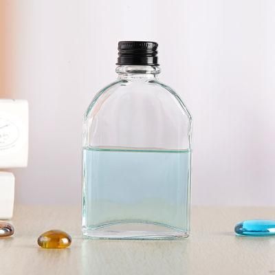 200ml Hot Selling Glass Bottle Customized Beverage Storage Square Bottle
