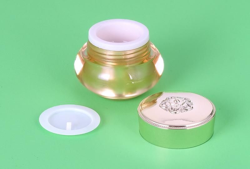 5g 10g Luxury Design Empty Plastic Jar for Lip Balm Cosmetic Packaging with Gold Cap