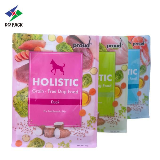 Dq Pack Pet Food Packaging Quad Seal Flat Bottom Bag