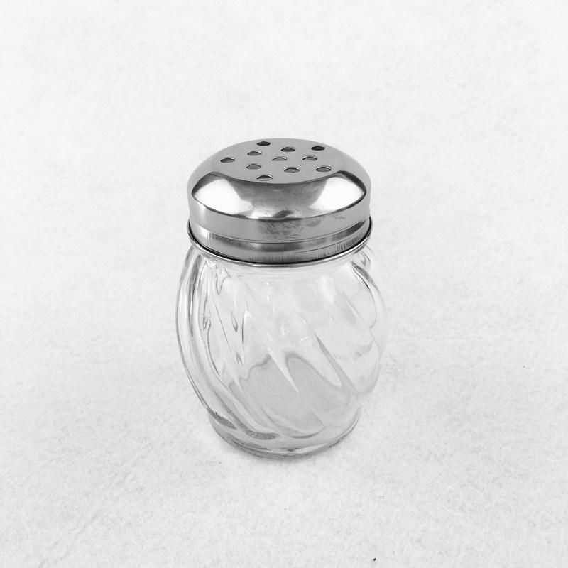 Clear Balll Shape Glass Spice Jar with Metal Caps