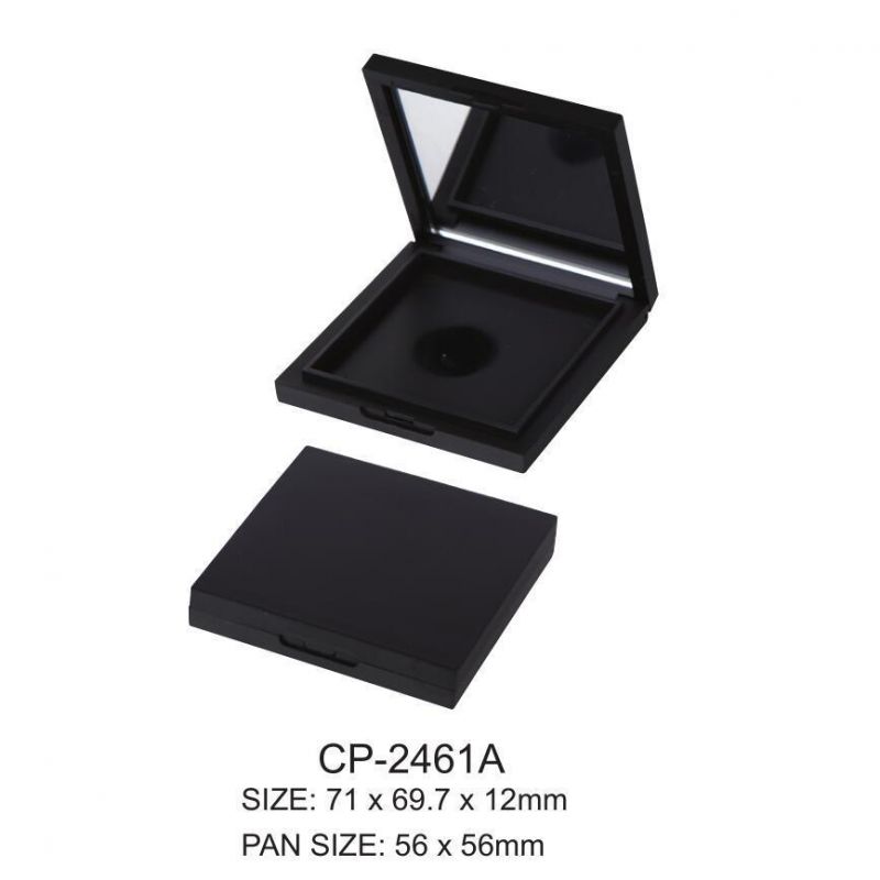 Empty Single Square Plastic Blush Compact Container with Mirror