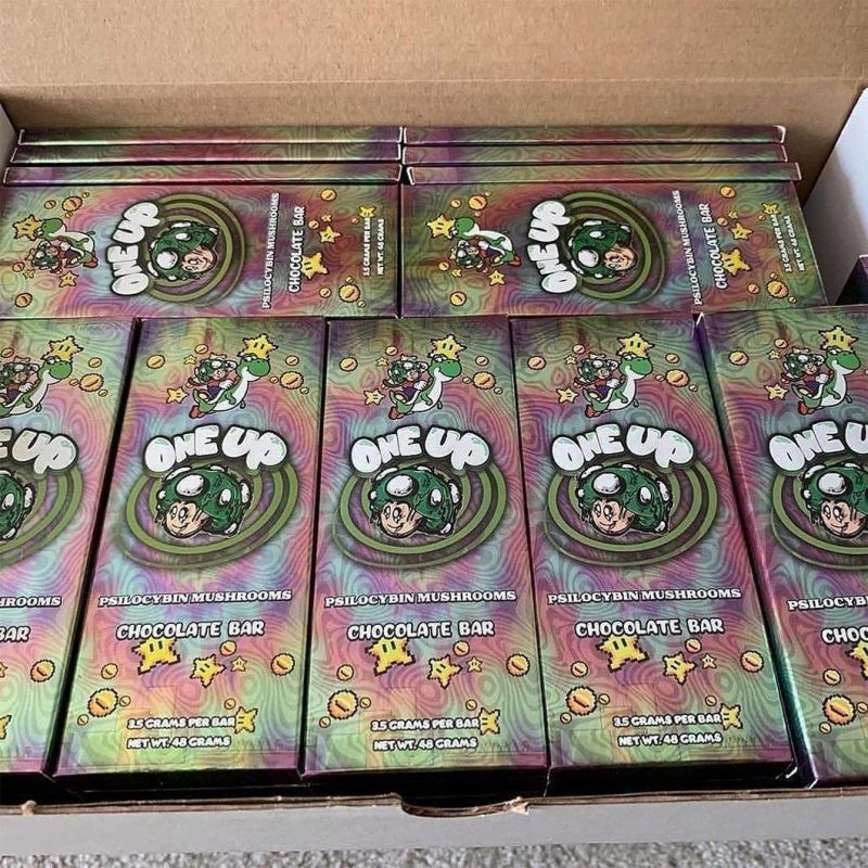 One up Psilocybin Mushroom Chocolate Bars Packaging Box
