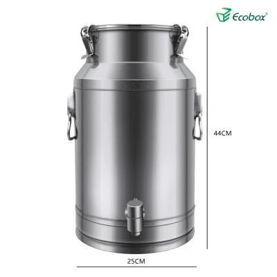 Ecobox Round Food Grade Stainless Steel Oil Drum Milk Can Barrels Steel Drum Oil Milk Bucket with Tap