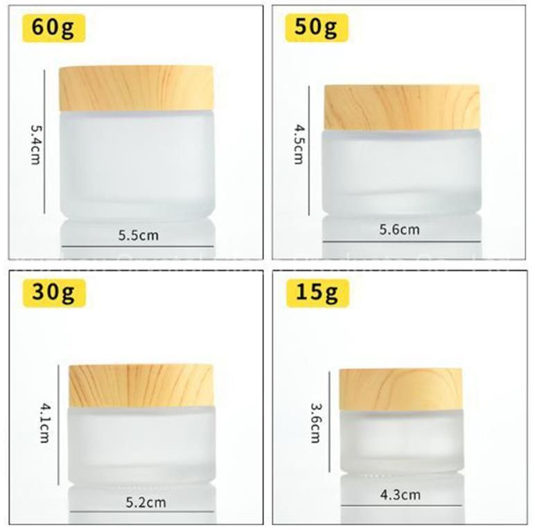 Frosted Glass Cream Jar 120g 200g Facial Mask Jar with Bamboo Lids