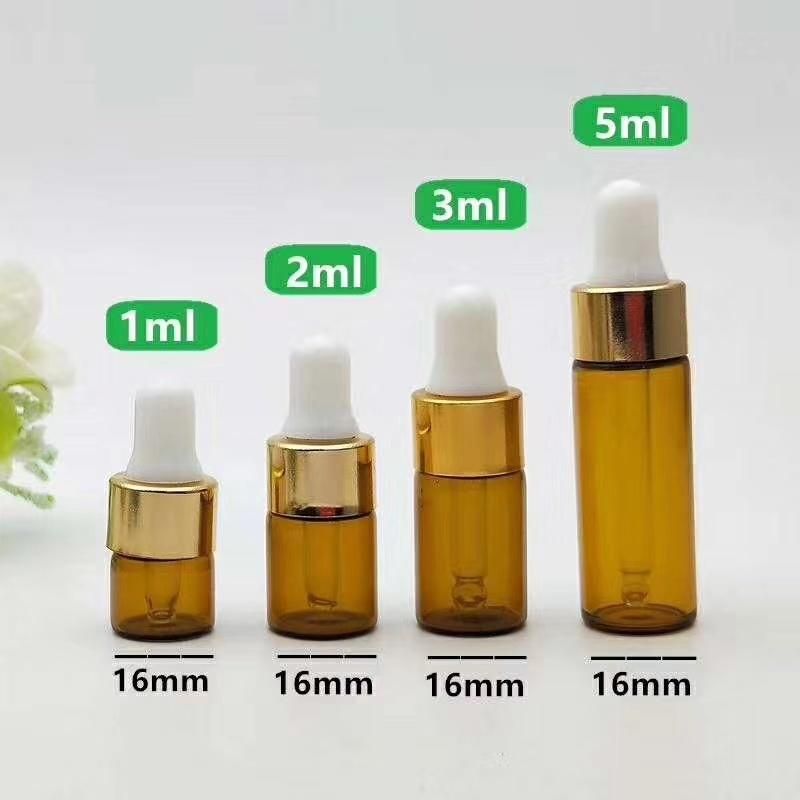 Ds020 Hot Selling Clear Amber Blue Round Essential Oil Glass Bottle Have Stock