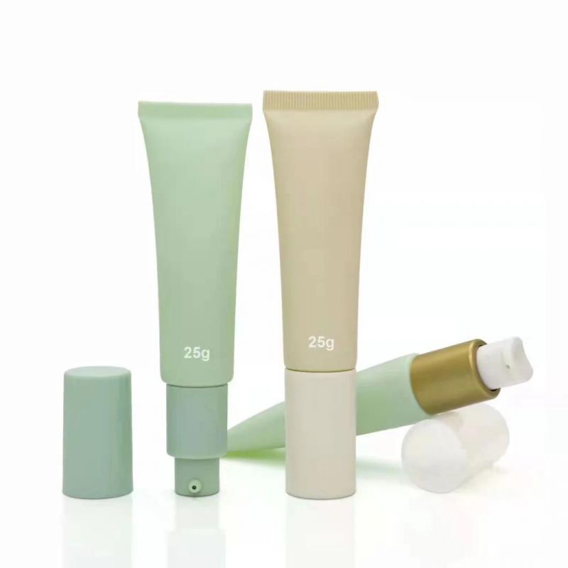 Plastic Makeup Facial Foundation Cosmetic Aluminum Soft Touch Tube with Acrylic Cover for Hand Cream