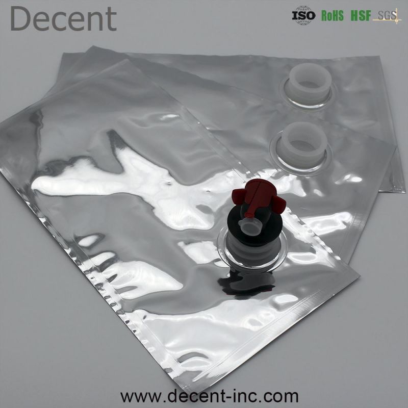 Customized Logo Print Valve 2L 3L Liquid Filler Wine Bag in Box Packaging