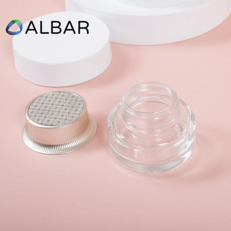 Aluminum Caps Round Glass Bottles in Clear with Customize Caps and Spray Pumps