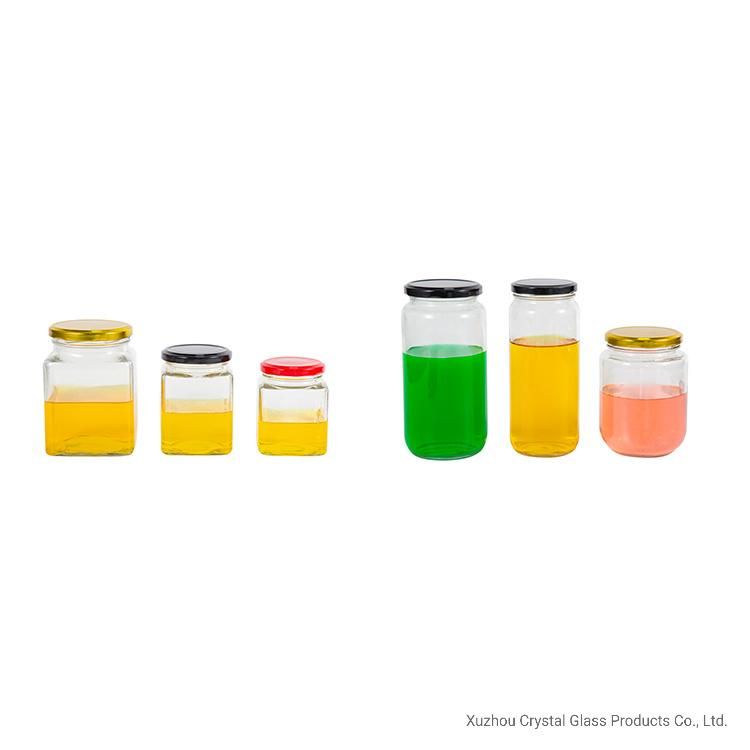 280ml 380ml 500ml Square Jam Honey Food Storage Glass Jar Glass Container