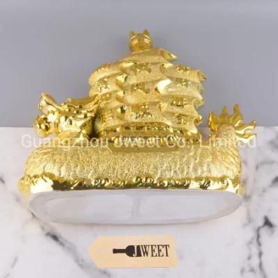 Empty 1500ml Gold Painting Wine Liquor Vodka Ceramic Bottle
