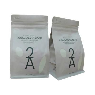 PLA Kraft Paper Bags Coffee Packaging Block Pouches