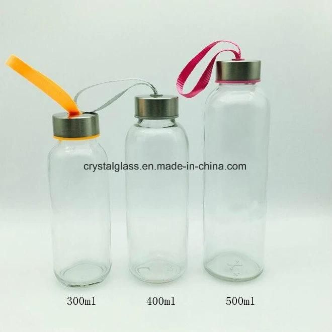 Customize Mineral Water Glass Bottle with Bamboo / Metal Closure 750ml