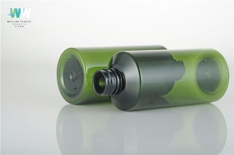 30ml Oblique Shoulder Green Plastic Bottle with Lotion Pump or Sprayer