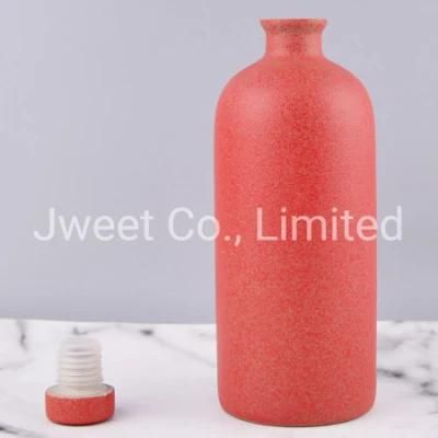 Matte Red Wine Bottle 500ml Ceramic Liquor Bottle