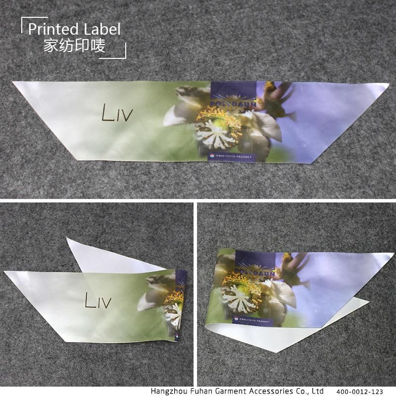 Large Size 100% Polyester Gradient Color Satin Home Textile Label