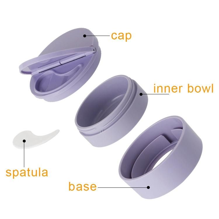 Eco Friendly 50ml Replaceable Inner Bowl Macaron Color Made up Skincare Products Cosmetic ABS Plastic Mask Lotion Face Cream Jar Plastic Container with Spatular