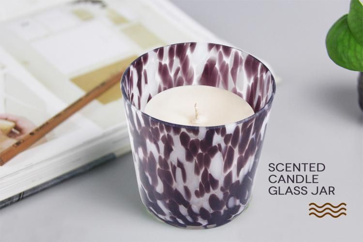 Customized 625ml Amber Flecks Glass Candle Jar for Home Decoration