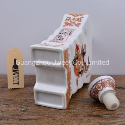 Custom Unique Shaped 750ml Tequila Ceramic Bottle