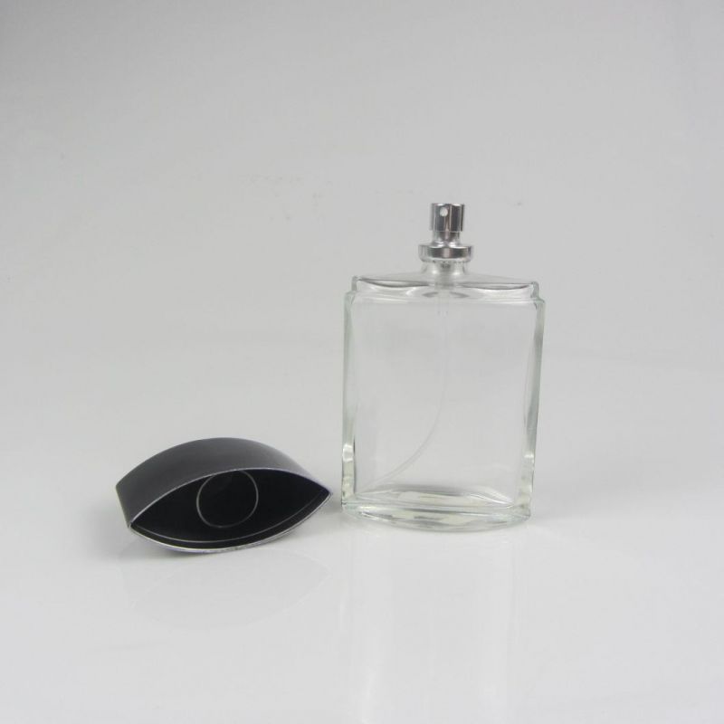 Clear Square Spray Unique Shapes 100ml Glass Refillable Perfume Bottle