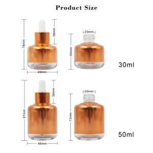Rose Gold Aluminum 30/50ml Packaging Glass Bottle Essence Oil Dropper
