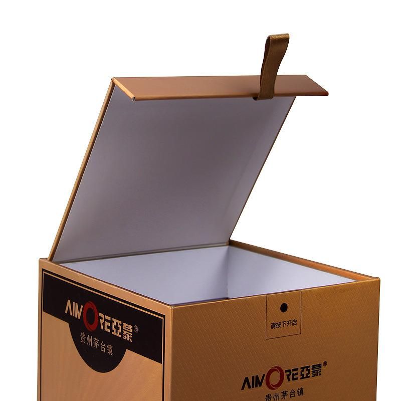 Firstsail Handmade Custom Luxury Corrugated Cardboard Paper Packing Gift Wine Glass Box