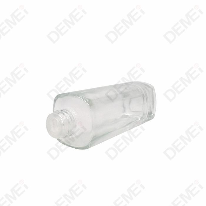 30ml Cosmetic Packaging Slim Square Glass Dropper Bottles with Gold Aluminum Rubber Pipette Dropper Cap