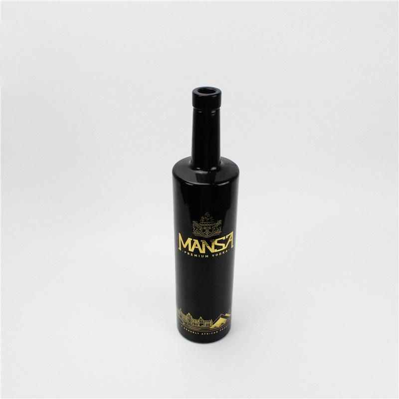 Black Spirit Glass/Vodka Glass/Glass Bottle/Whisky Glass Bottle 750ml