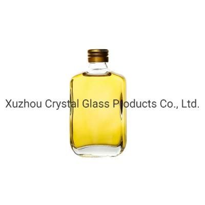 100ml Empty Glass Bottle with Screw Lid Flat Flask Glass Bottle for Whisky Liquor Cold Brew Coffee