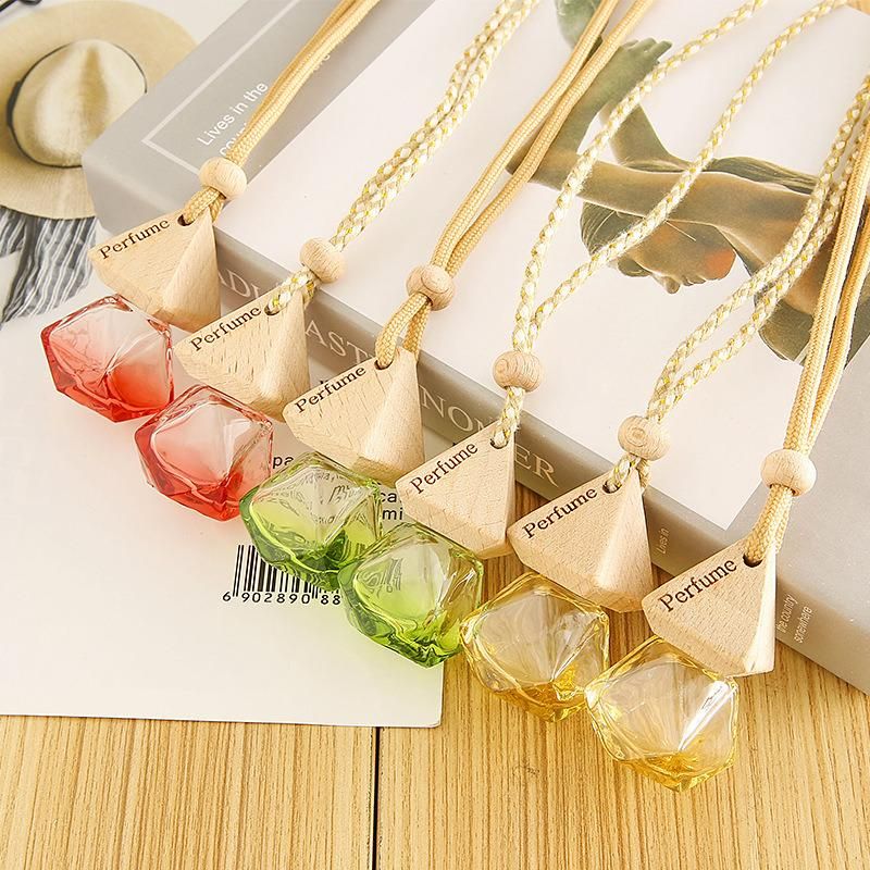 8ml Glass Portable Refillable Bottle 6 Colors Freshener Diffuser Bottle Perfume Empty Bottle Pendant Ornaments