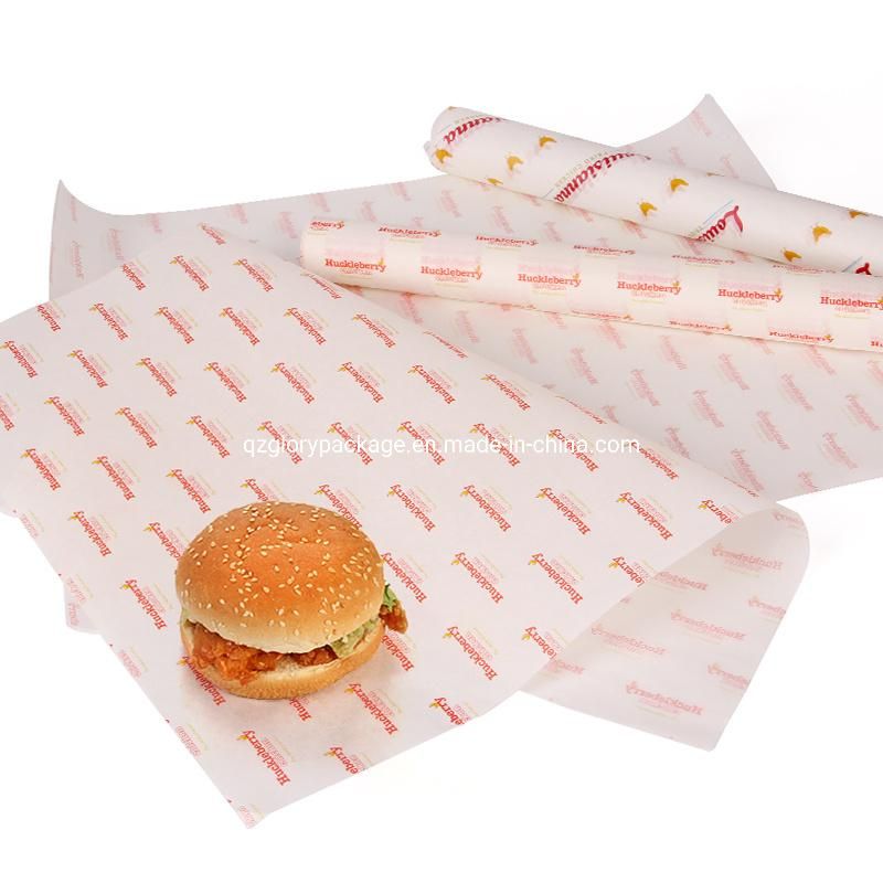 Sandwich Hamburger Wrappers Oil Resistant Glassine Fast Food Wrapping Paper