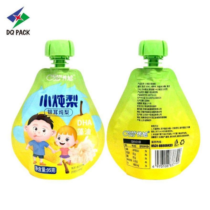 Customized Logo 8.6 Murshroom Cap Beverage Jelly Juice Packaging Spout Pouch Stand up Pouch with Spout
