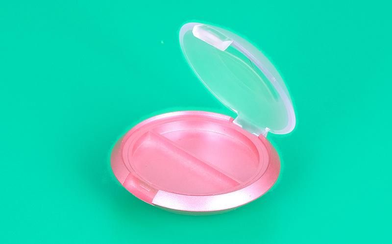 Wholesale Popular Cute Pink 2 Hole Eye Shadow Palette Case for Compact Eyebrow Packaging