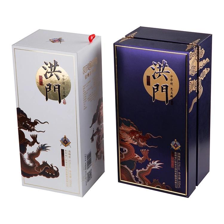 Firstsail Wholesale Custom Luxury Hot Stamping Foldable Cardboard Carton Gift Wine Case Box