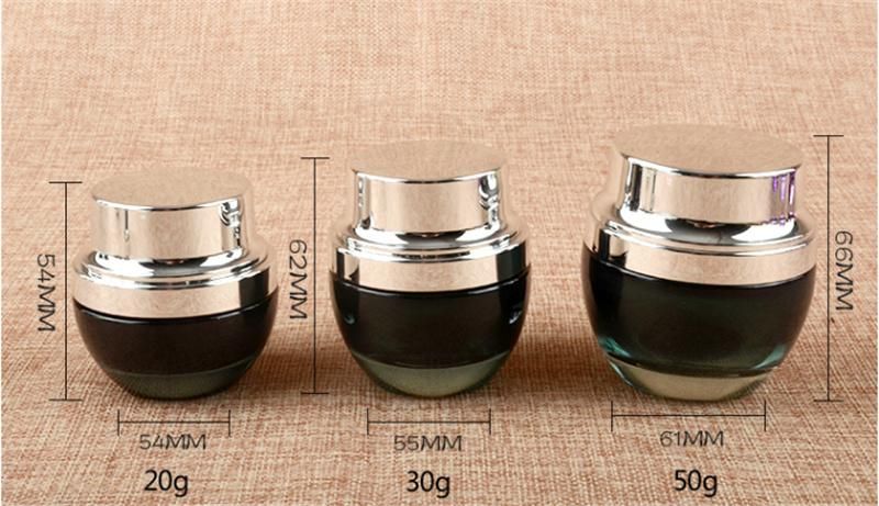 50g Round Glass Frosted Gradient Cream Jar for Skin Care