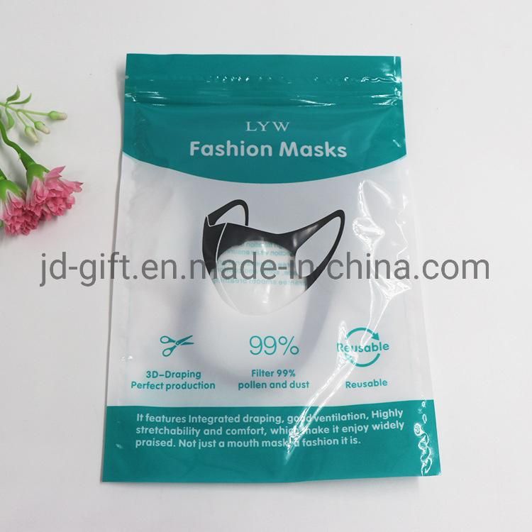 China Manufacturers Eco-Friendly Laminated Glossy Plastic Customized Logo Ziplock Mask Bag