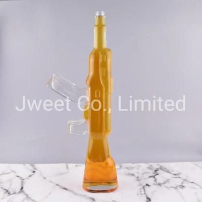 750ml Gun Shaped Vodka Bottle Glass Liquor Vodka Bottle