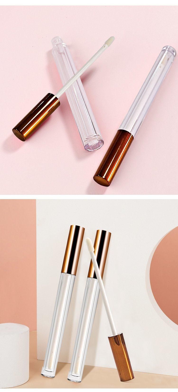 Custom Luxury Empty Cute Mini 3ml 3.5ml 4ml Lip Gloss Tube Yellow Pink Clear Transparent Lipgloss Tubes with Brush