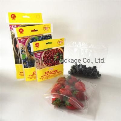 Plastic Zipper Bag LDPE Sandwich Food Freezer Packaging Zip Lock Plastic Bag