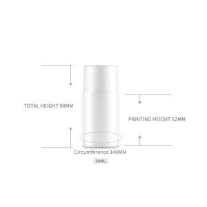 50ml White Plastic PP Round Lotion Airless Bottle with Pump for Skin Care Cosmetic Packaging