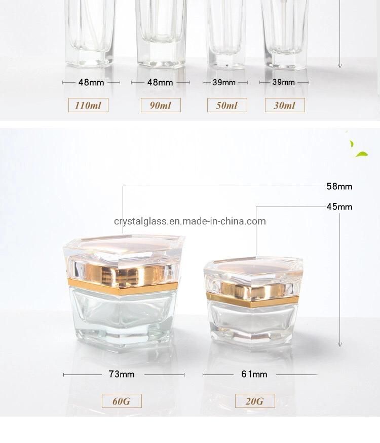 Hex Modern 30g 50g Cream Jar with Golden Caps for Mask