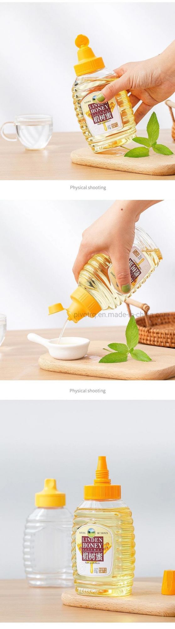 500g 357ml Pet Honey Bottle Plastic for Packing Honey Jams Syrups