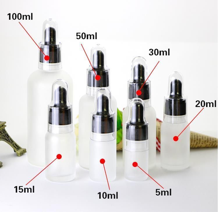 50ml 100ml Transparent Frosted Refined Oil Dropper Bottle Cosmetic Bottle Glass Bottle