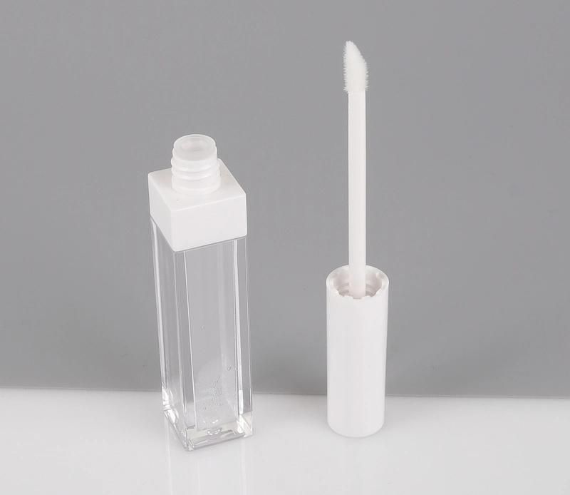2021 Trending 5ml White Top Lip Gloss Packaging Custom Gold Lid Clear Lip Gloss Tube Black Lip Gloss White Wand Tubes
